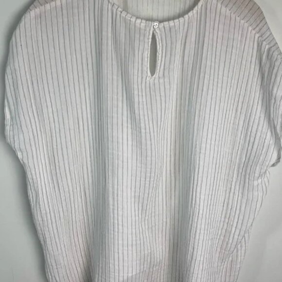 Eileen Fisher white pin stripe top womens xl - Picture 2 of 5